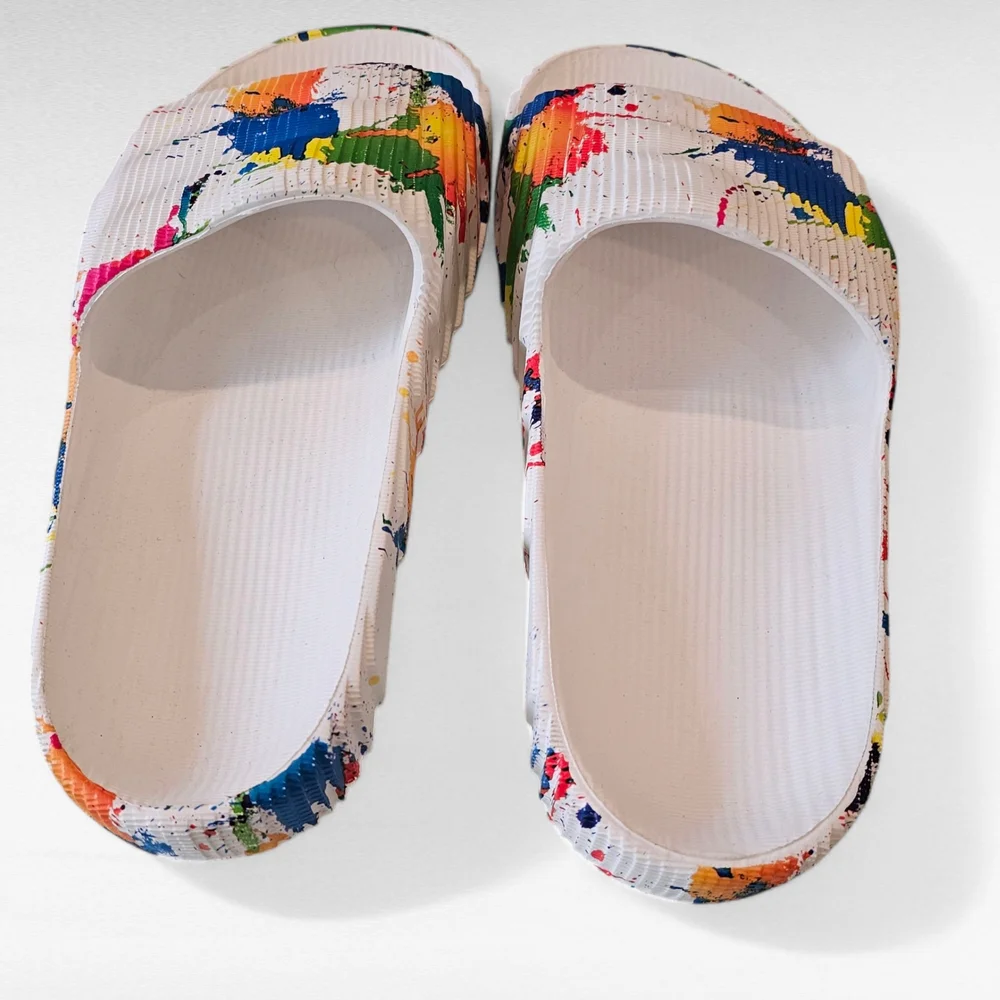 Colorful Paint Splatter Slides Size EU 41/42